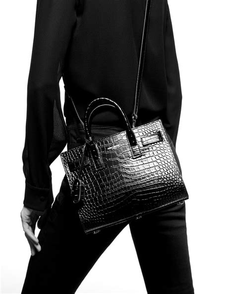 ysl sac du jour croc small|Sac de jour en cuir embossé crocodile .